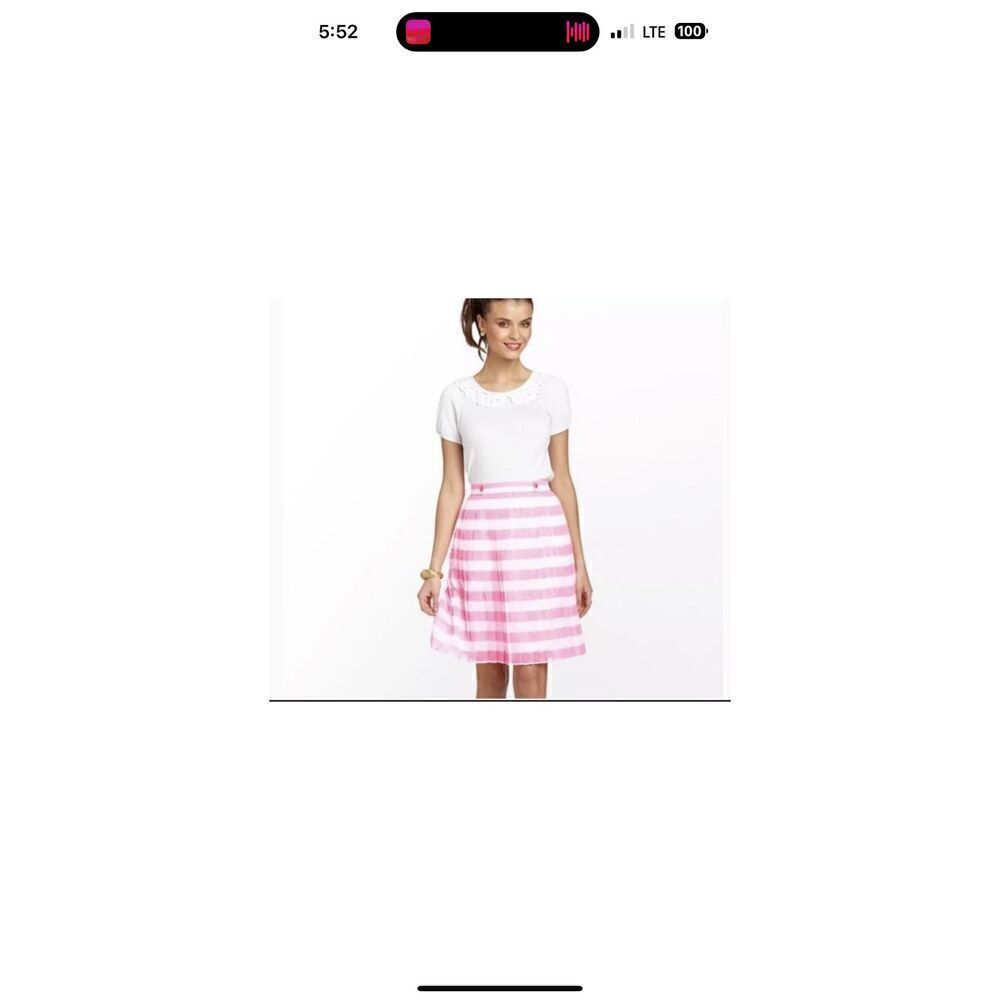 Lilly Pulitzer Virginia Striped Pleated Mini Skirt Size 4